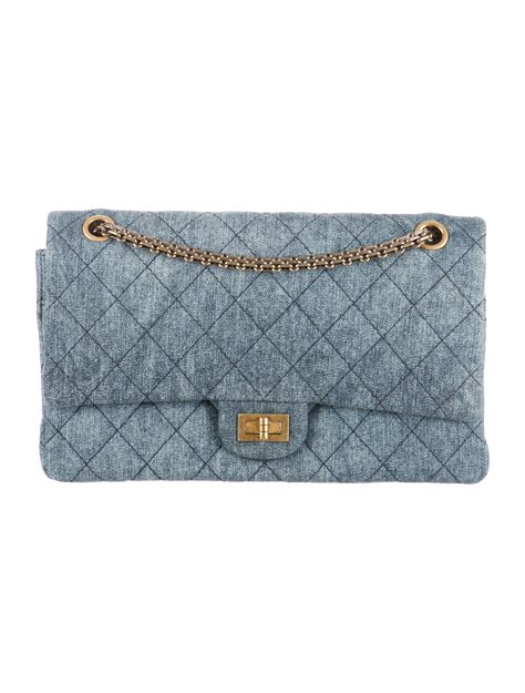 chanel denim quilted flap bag